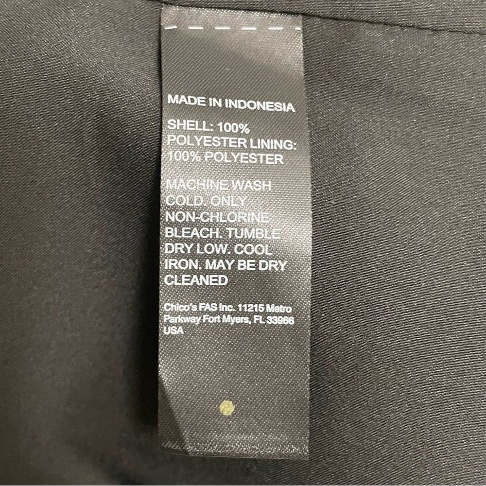 Chico’s Black Label Matte Black Satin Single Button Tuxedo Blazer Women’s Size 8 - Picture 10 of 13